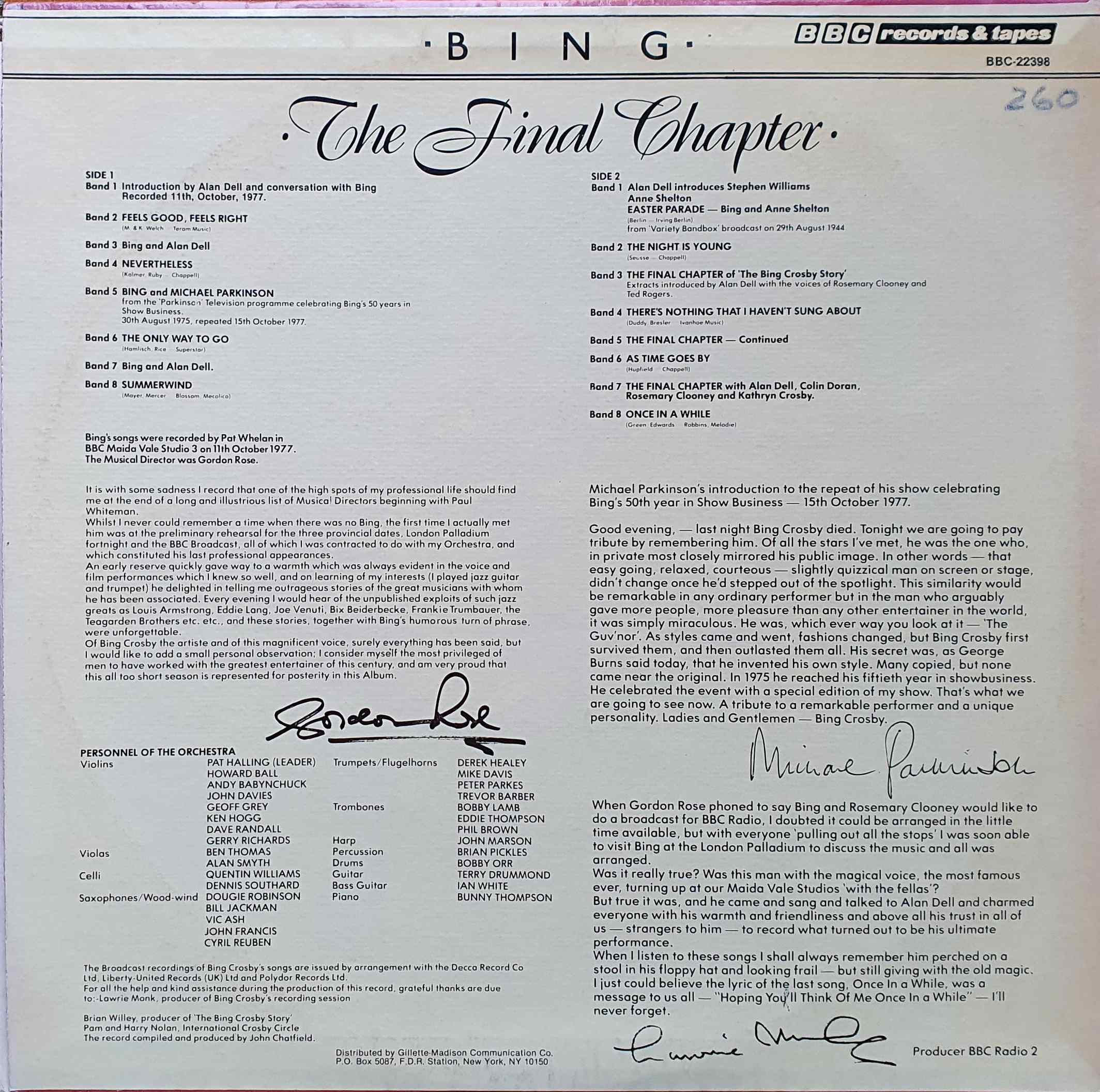 Picture of BBC - 22398 Bing - The final chapter by artist Bing Crosby from the BBC records and Tapes library
